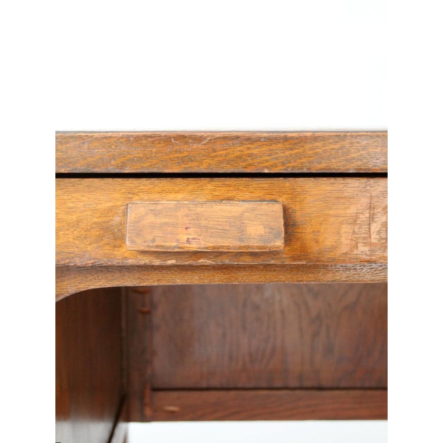 Early 20th Century Antique Arts & Crafts Oak Desk For Sale - Image 5 of 18