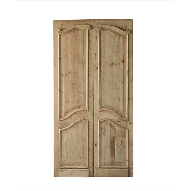 2020s Pair of Reclaimed Monumental French Door Panels, Coastal Farmhouse Architectural Statement, 94"h For Sale - Image 5 of 5