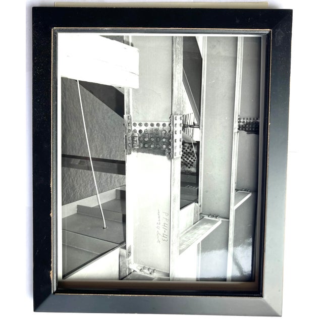 1970s Architectural Steel Beams Original Black and White Photo From the Archival Record, Groton Ct For Sale - Image 4 of 5