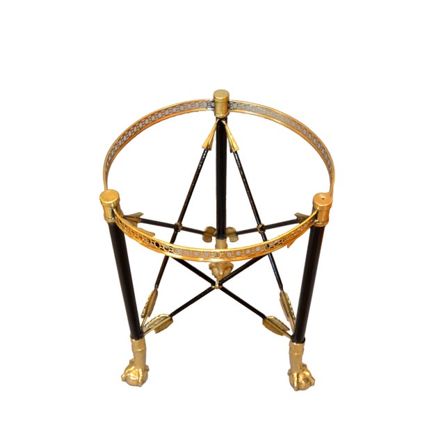Round Bronze Glass Coffee Table Ball and Claw Feet | Chairish