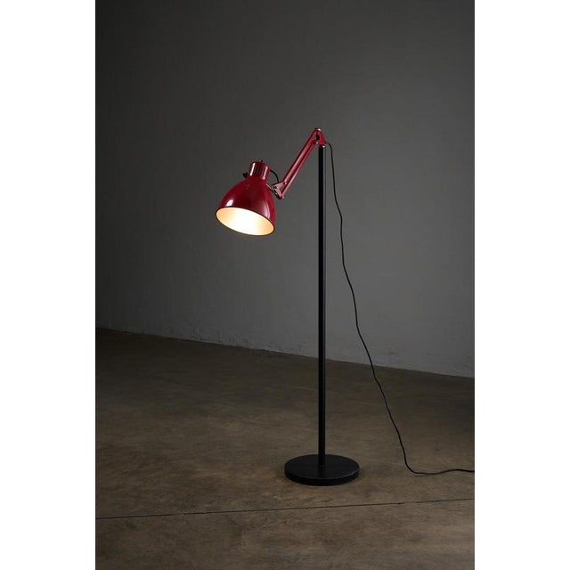 Metal Red and Black Arma Adjustable Floor Lamp from Metalarte, 1970s For Sale - Image 7 of 9