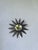 Brutalist Small Brutalist Round Sunburst Mirror in Hammered Metal, 1950s For Sale - Image 3 of 18