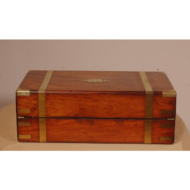 Marine Writing Desk in Mahogany with Hidden Compartment, 1800s For Sale - Image 5 of 14