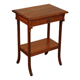 Antique Victorian Walnut Two-Tier End Table For Sale