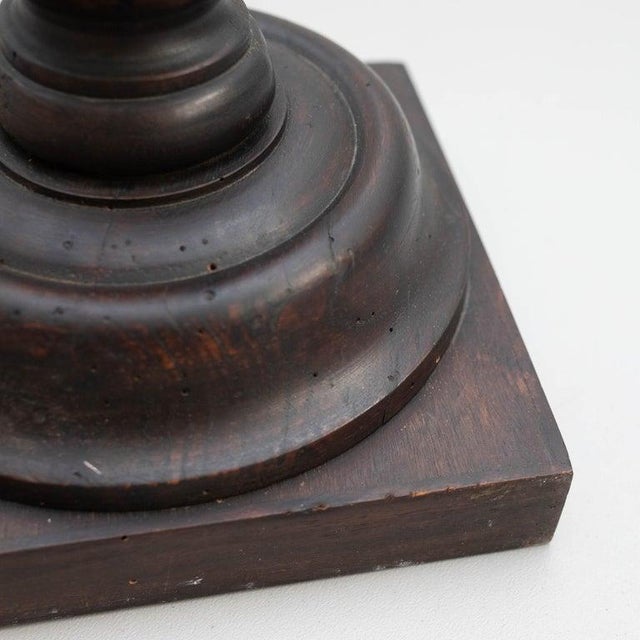 Black Mid-Century Modern Spanish Wooden Pedestal, 1950 For Sale - Image 8 of 18
