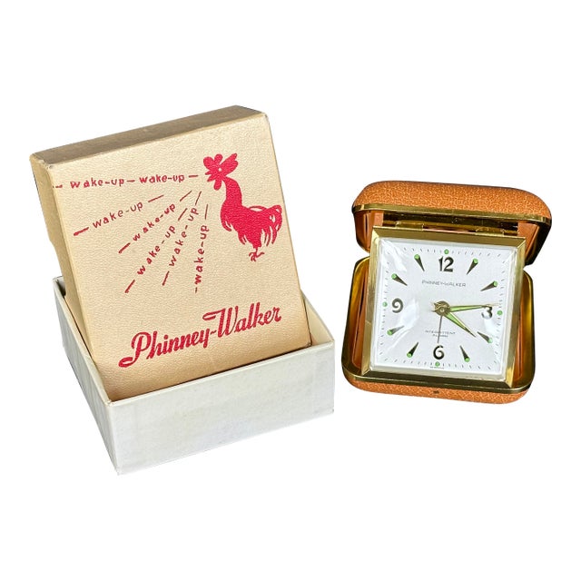 Mid Century 1950s Vintage Travel Alarm Clock Made in Germany For Sale