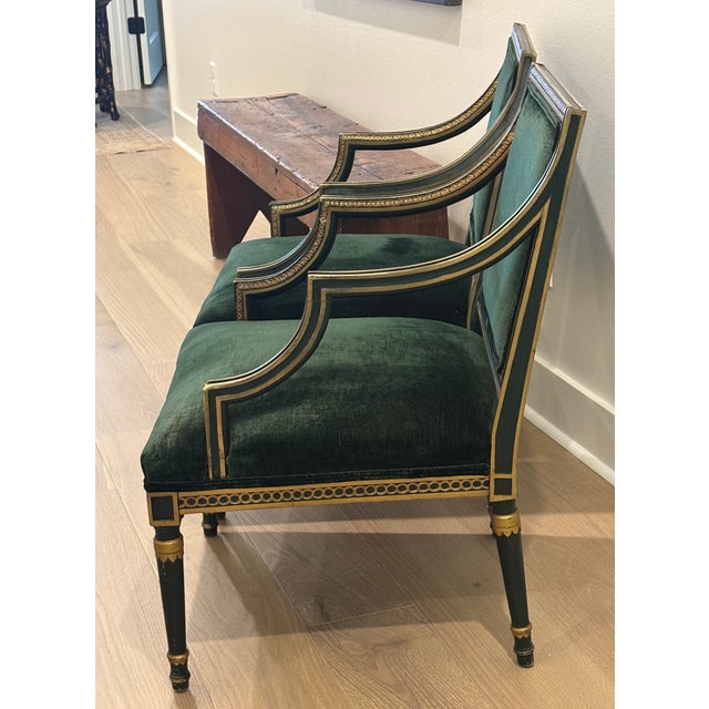 Mid 20th Century Vintage French Louis XVI Style Square Back Fauteuils - A Pair For Sale - Image 5 of 16