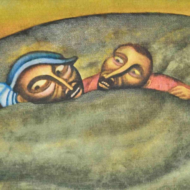 Bruno Fantini, Figurative Scene, Oil on Canvas For Sale - Image 4 of 7