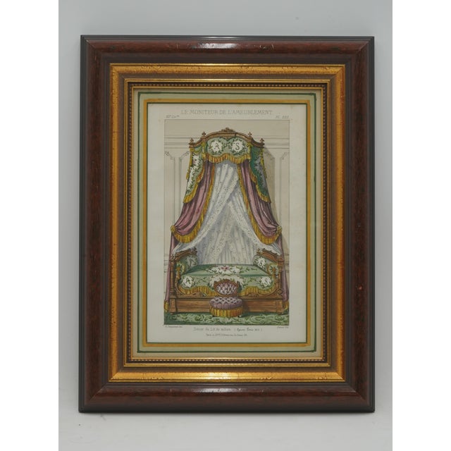 French Set of 4 French 18th Century Hand Colored Engraving Etchings For Sale - Image 3 of 12