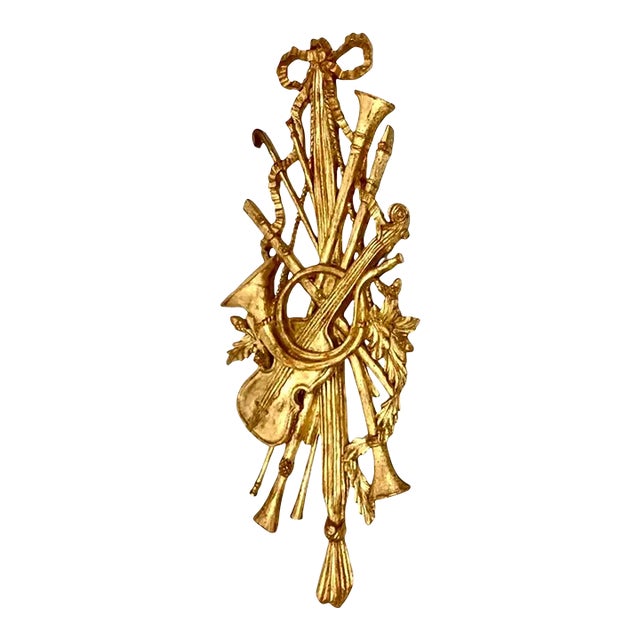 Palladio Louis XV Giltwood Instrumental Wall Hanging For Sale