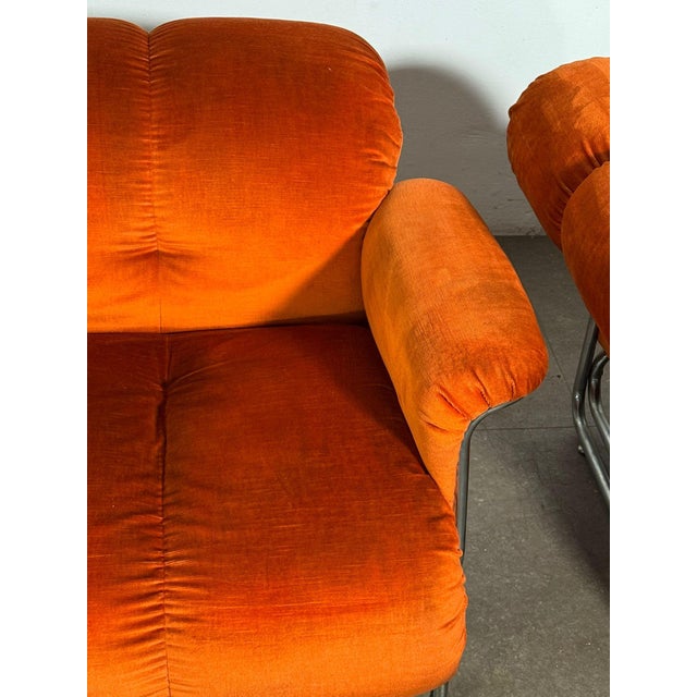 Red Vintage Lounge Chairs by Guido Falschini, 1970s, Set of 2 For Sale - Image 8 of 10
