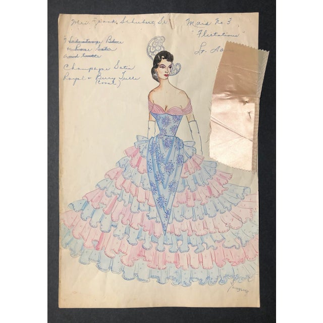 Mardi Gras costume watercolor and gouache by Lawrence Francis Youngblood (c. 1929-2007). Youngblood designed numerous New...