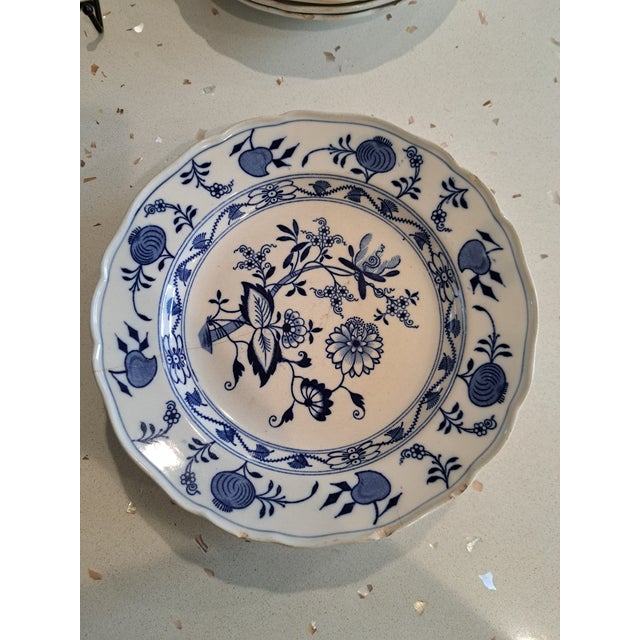 1900 - 1909 1900s Blue Onion Pattern Plates - Set of 10 For Sale - Image 5 of 12
