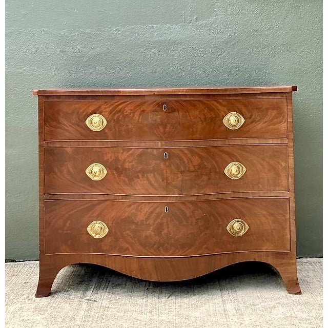 Vintage George 111 Serpentine Commode For Sale - Image 4 of 12