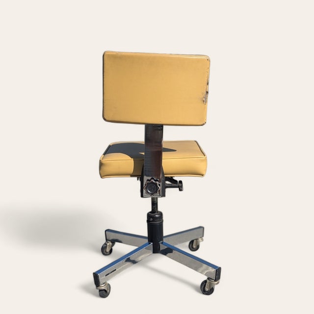Mid-Century InterRoyal Steel, Chrome and Faux-Leather Office Chair For Sale In Los Angeles - Image 6 of 13