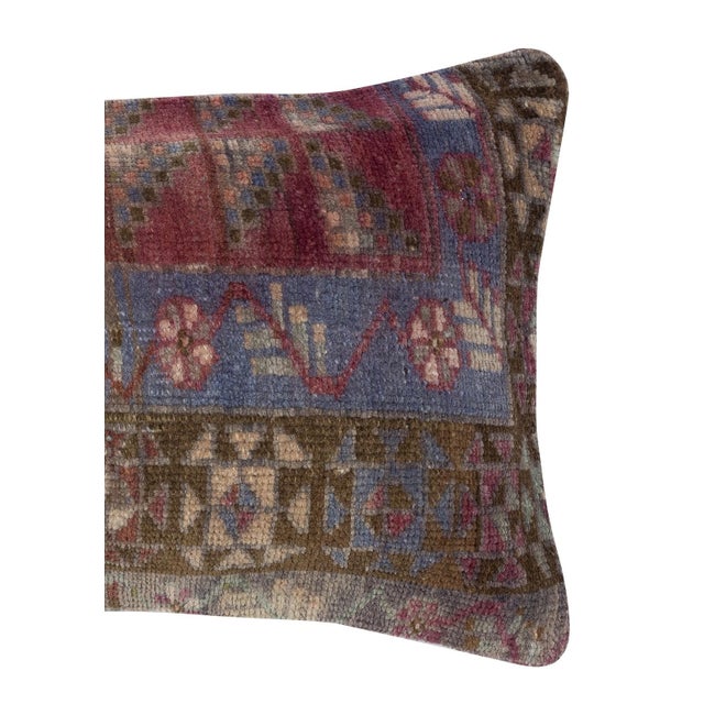 Traditional 16"x24" Traditional Cushion Cover. Handmade Rug Pillow. Vintage Throw Pillow For Sale - Image 3 of 4