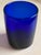 Libbey Glass Co. Art Deco Style Cobalt Blue Glasses, Set of 7 Hand Blown Lowball Glassware Set For Sale - Image 4 of 16