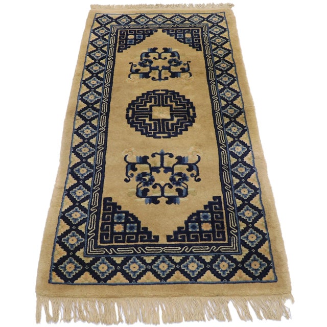 Chinese Antique Chinese Baotou Rug With Art Deco Style, 2'4 X 4'8 For Sale - Image 3 of 9