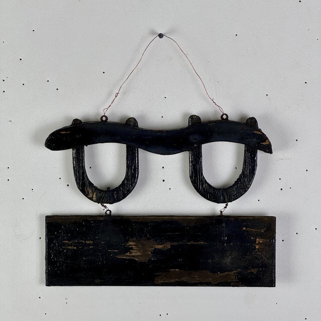 Small Vintage Antique Trade Wood Trade Sign Advertising Cattle Yokes by Mellick For Sale In New York - Image 6 of 6