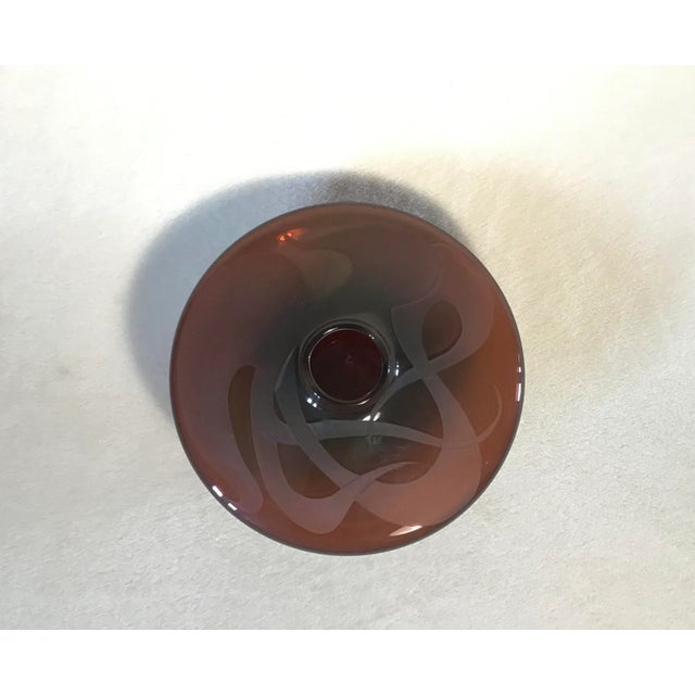 1950s Vintage Art Glass Bulbous Vase For Sale - Image 4 of 11