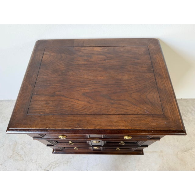 1970s 1970s Henredon English-Style Three-Drawer Nightstand / End Table For Sale - Image 5 of 13