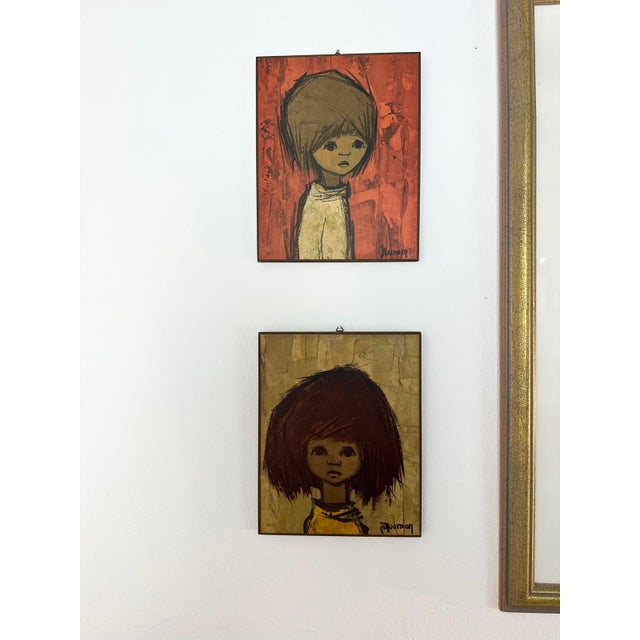 Jaklien Moerman, Portraits, 1970s, Woodblock Prints, Set of 2 For Sale - Image 6 of 6