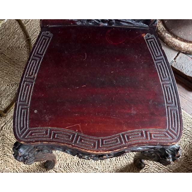 Wood Antique Chinese Rosewood Carved Dragon Chair For Sale - Image 7 of 10