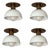 White Kitchen Spotlights with Brass Fittings, Set of 4 For Sale