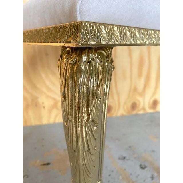 20th Century French Neoclassical Bronze Benches /Ottomans Kravet Cashmere Upholstery - a Pair For Sale - Image 4 of 11