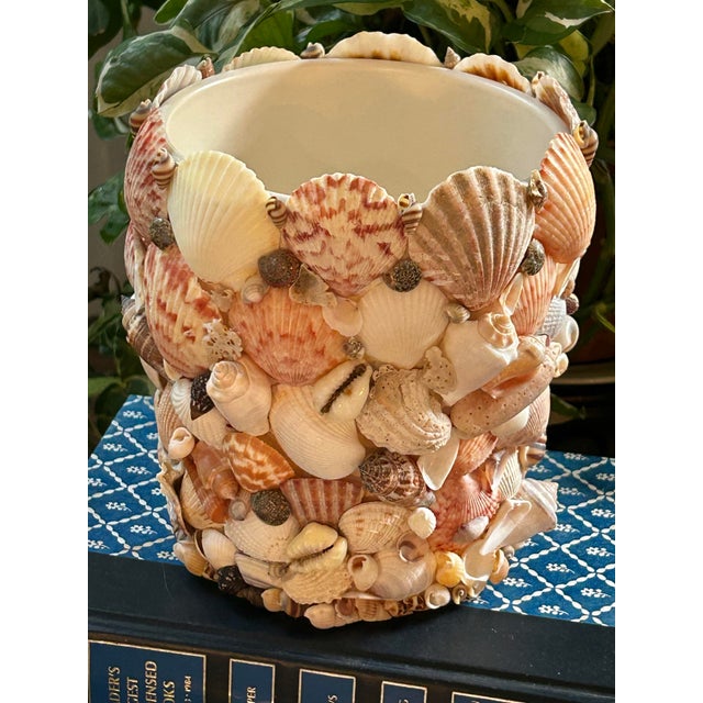 Contemporary Coastal Grotto Shell Encrusted Planter or Cache Pot For Sale - Image 9 of 11