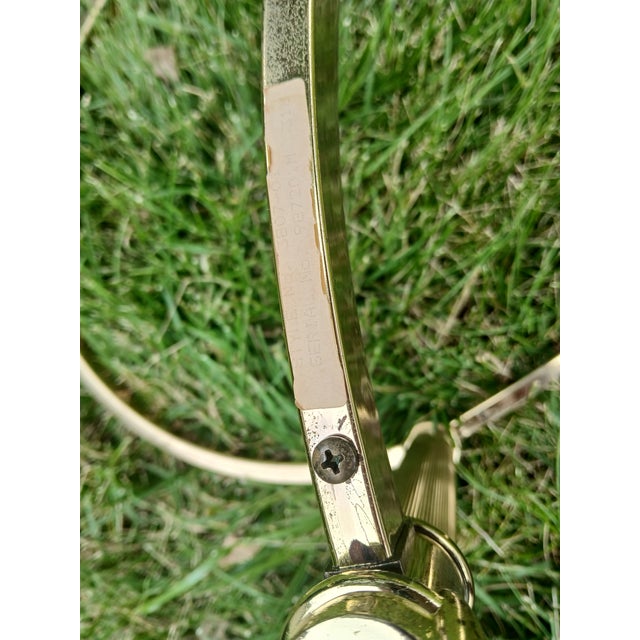 Vintage Ethan Allen Oval Brass Glass Coffee Table For Sale - Image 10 of 11