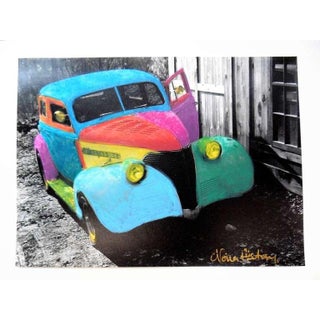 Nona Hatay, "Fantasy Sedan I" Hand painted B/W photograph, 1987 For Sale
