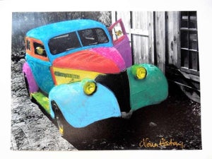 Nona Hatay, "Fantasy Sedan I" Hand painted B/W photograph, 1987