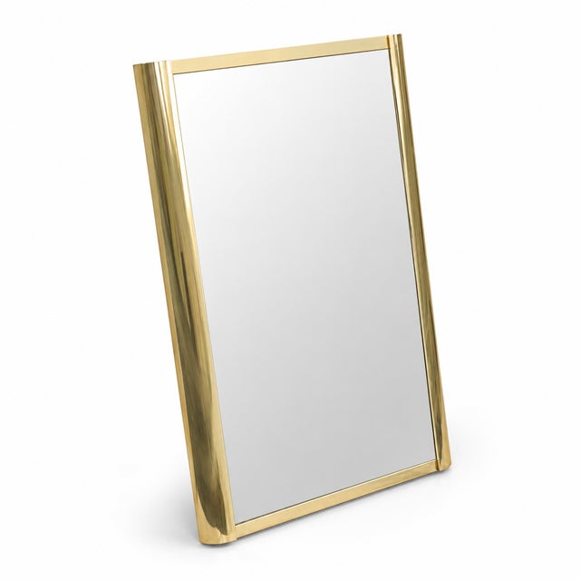 Vintage 1970s Ello Brass Wall Mirror For Sale