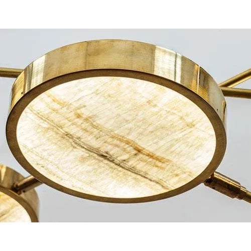 Ivory Onyx and Brass Chandelier by Silvio Piattelli For Sale - Image 10 of 13