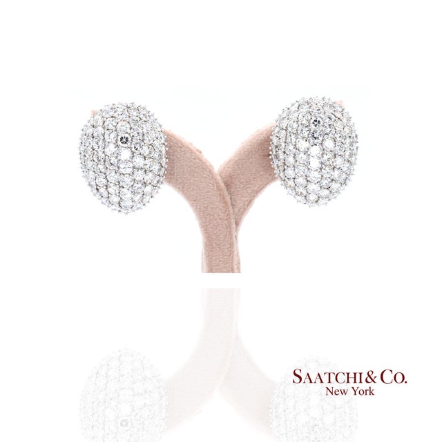 Diamond Omega Back Earrings 1: Metal Type: Platinum Total Item Weight: 26.6 Grams Length: 29.0 cm Width: 23.0 cm Height:...