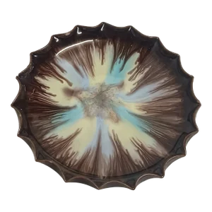 Vintage Austrian Handmade Drip Glaze Bowl