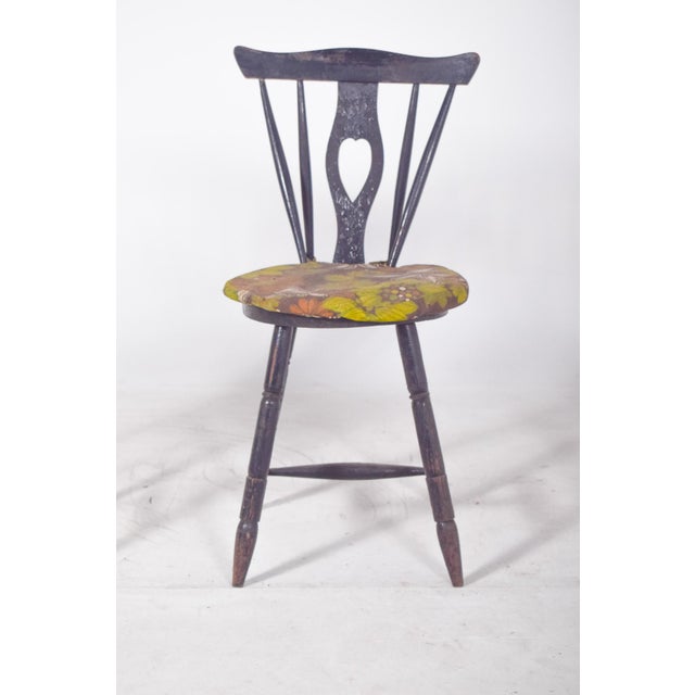 Black Portuguese Three Chairs with Codtail Backs, 1950s, Set of 3 For Sale - Image 8 of 10