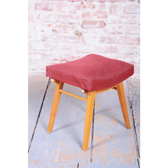 Maker: Západoslovenské nábytkárské závody in Bratislava This stool / ottoman is an excellent exemplar of post-war Mid-...