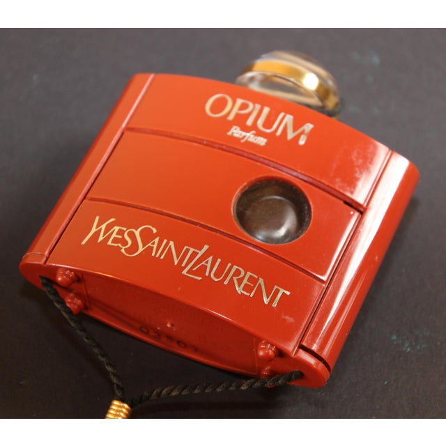 Vintage Yves Saint Laurent Opium Parfum Made in France Collectible Bottle 1980's For Sale - Image 10 of 12
