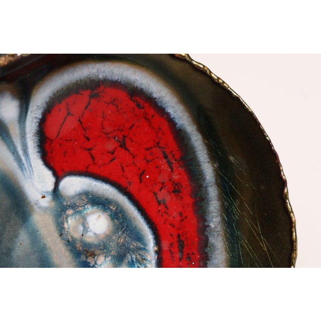 Italian Modern Enamel on Copper "Apple" Dish by Rame d'Arte Lavorazione Laurana For Sale - Image 13 of 17