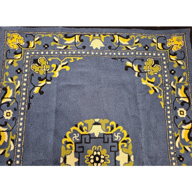 Vintage American Hand Hooked Rug, Wool & Cotton, Floral Pattern, Folk Art, 4x7 For Sale - Image 4 of 11
