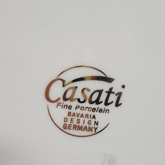 Casati Bavaria Fine Porcelain Dinner Plates With Platinum Greek Key Border – Set of 6 For Sale - Image 15 of 17