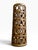 Sculptural vintage table lamp featuring a tall cylindrical openwork body with repeated oval and triangular cutout motifs....