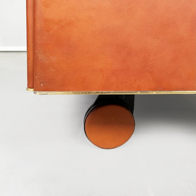 Modern Italian Brown Leather Sofa Twice by Cerri for Poltrona Frau, 1980s For Sale - Image 18 of 18