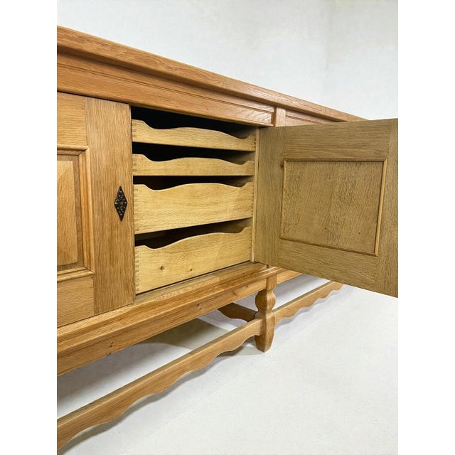 Brown Low Danish Brutalist Sideboard by Henning Kjærnulf for Nyrup Møbelfabrik, 1960s For Sale - Image 8 of 12