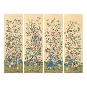 Set of Four Chinoiserie Wall Panels, 18th Century Style