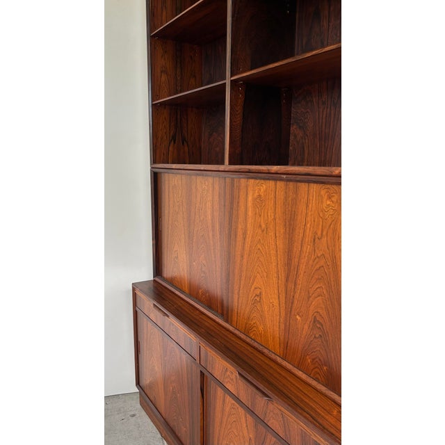 Brown Mid 20th Century Carlo Jensen Poul Hundevad Danish Rosewood Bookcases, Pair For Sale - Image 8 of 15