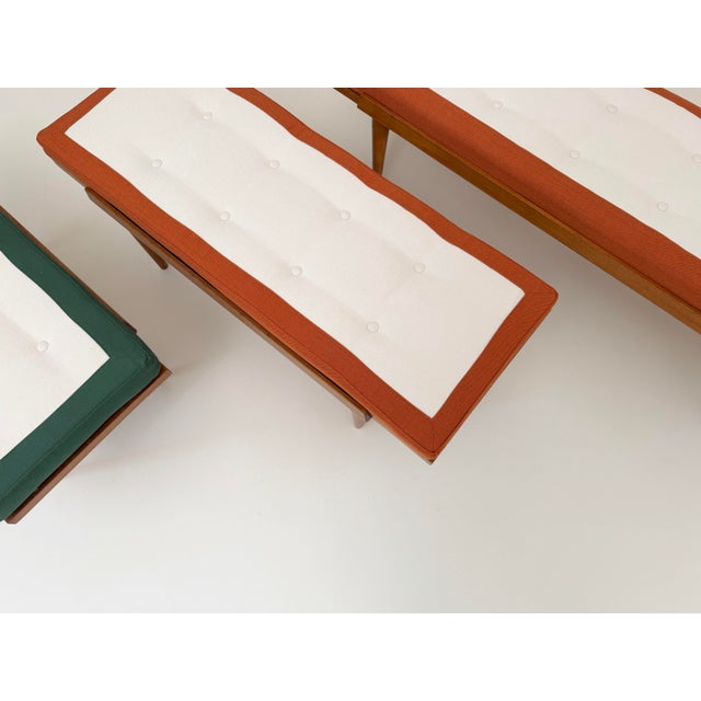 Brown Mid-Century Upholstered Bench, 1960s For Sale - Image 8 of 10