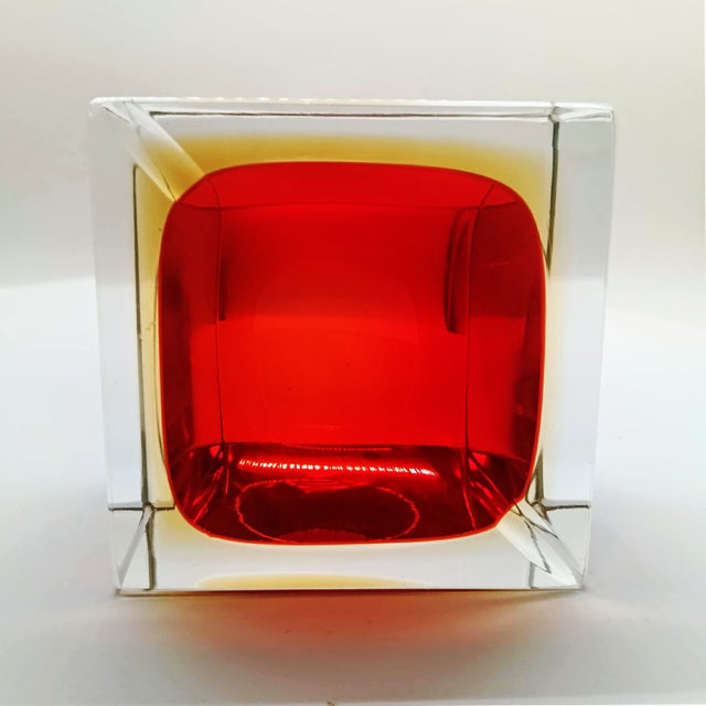 Vintage Square Ashtray in Murano Glass by Flavio Poli for Seguso, 1960s For Sale - Image 6 of 9